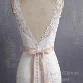 Bateau Neckline Mermaid Tulle Lace Wedding Dresses With Appliques